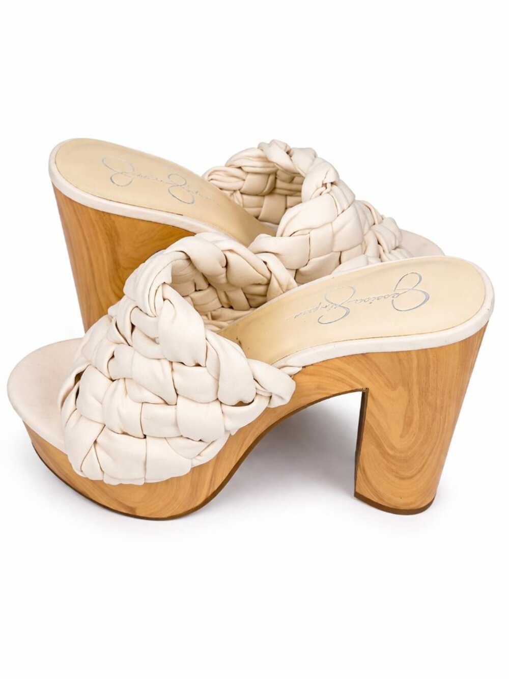 NEW Jessica Simpson Cream Braided Slide Sandals-Size 10
